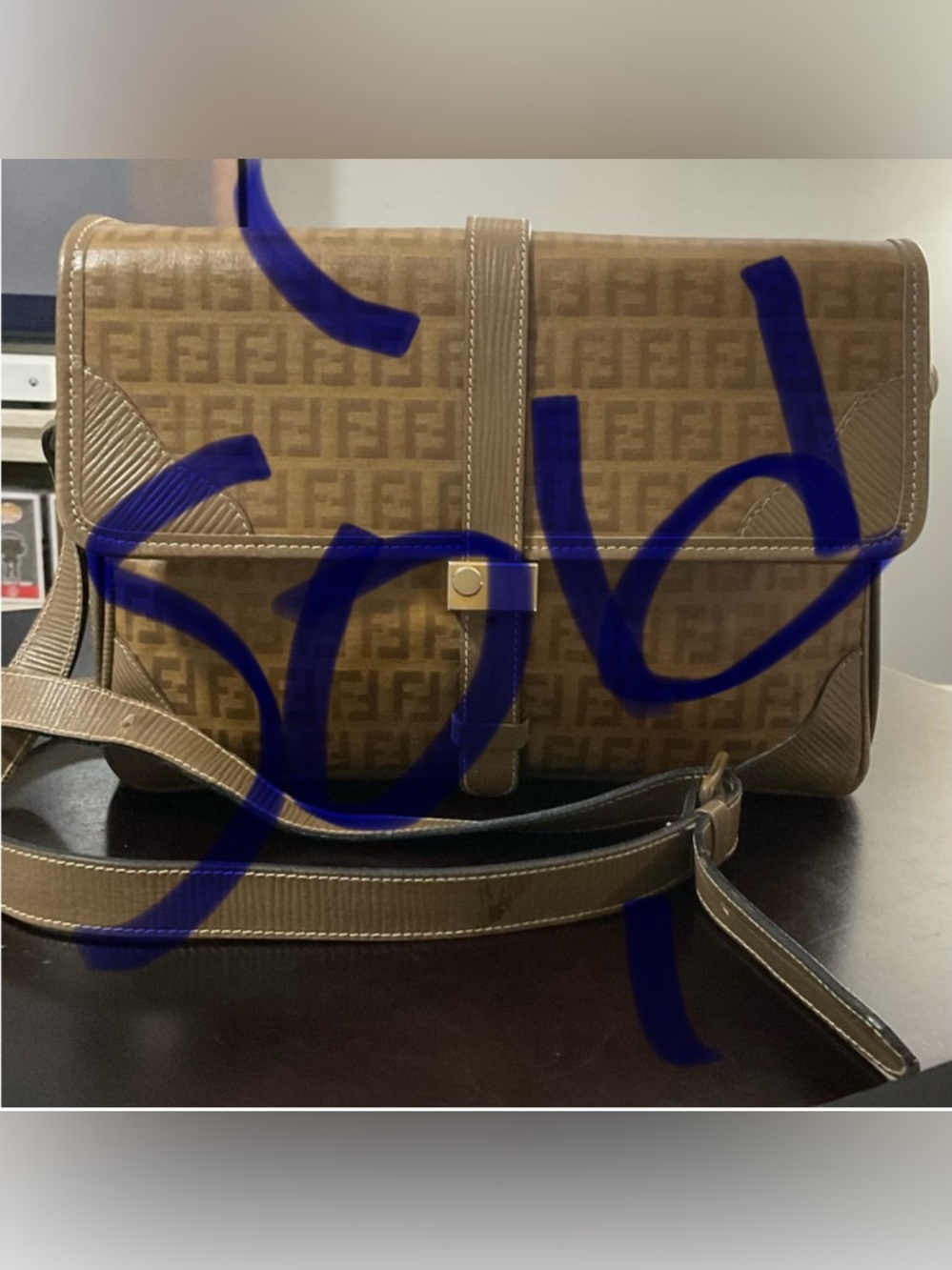 FENDI Handbag Crossbody Vintage Zucchino Zucca Coated Canvas Bag Fendi Roma SAS